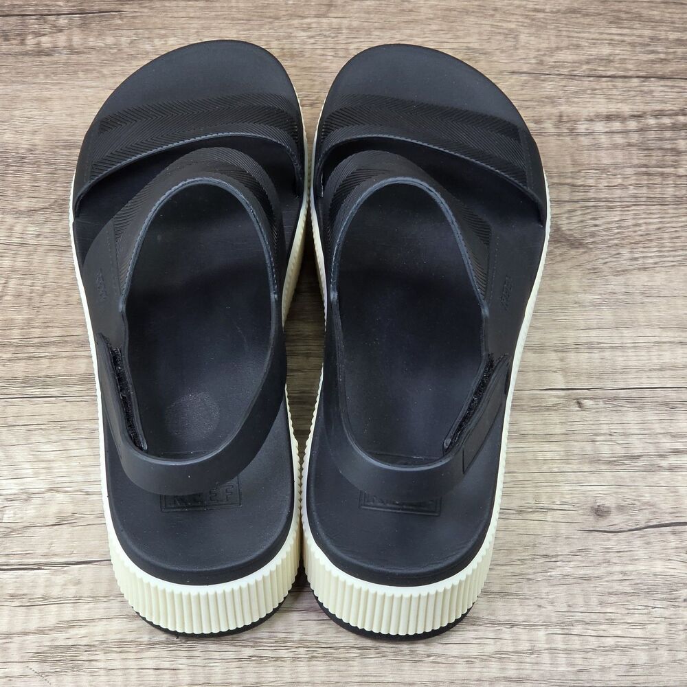 Reef Water Vista Higher Platform Women's Size 9 Black Cream Sandals - Picture 5 of 9